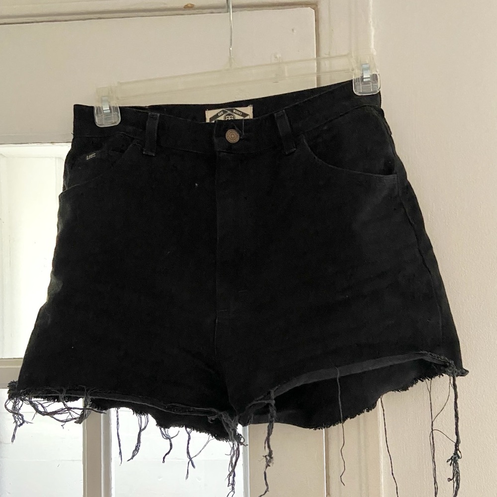 Reworked vintage Lee high waisted denim shorts